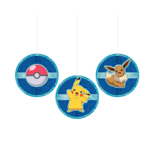 Pokemon Get together Hanging Honeycomb Decorations [3 per Package]