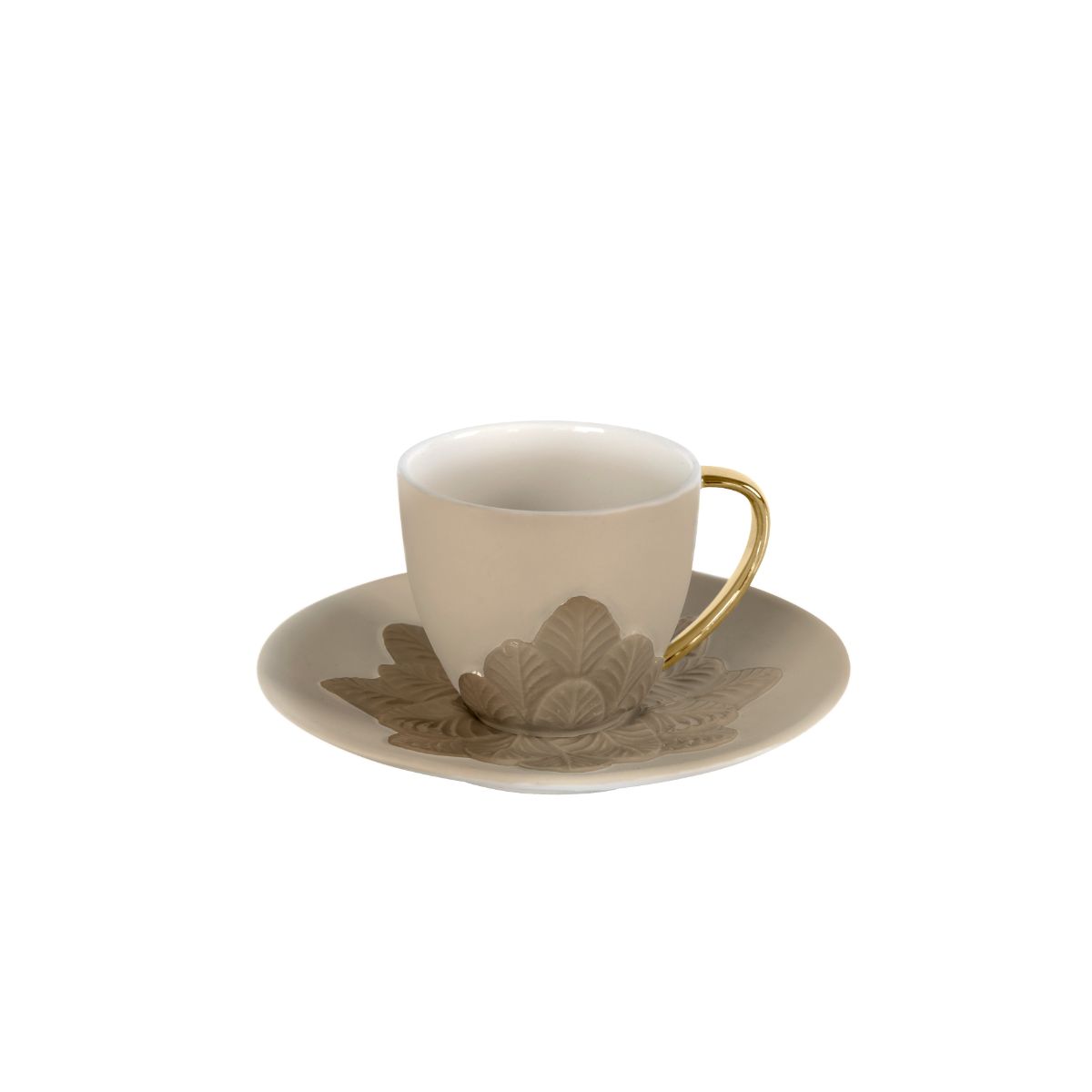 Peacock Lilac & Gold Coffee Cup & Saucer VILLARI