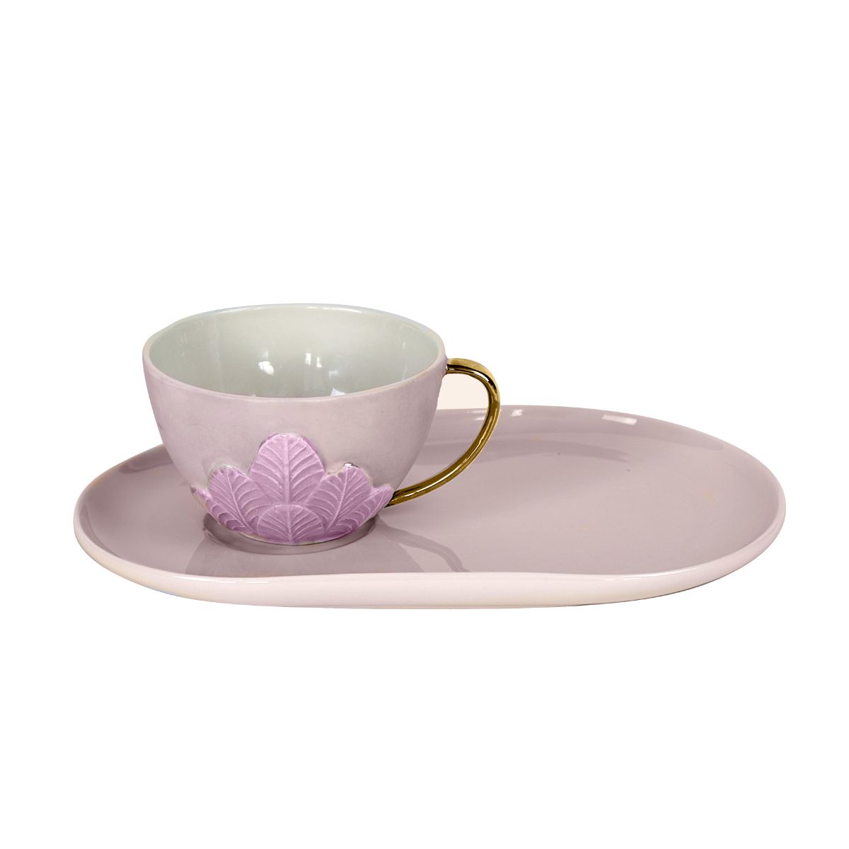 Peacock Gold Tea Cup & Biscuit Saucer VILLARI