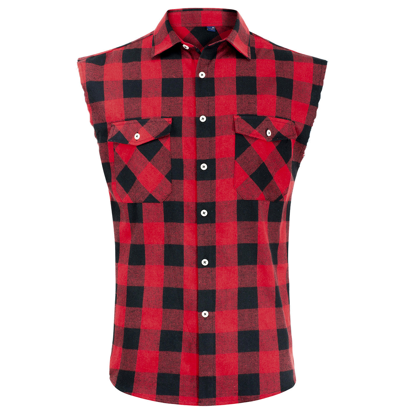 Men's Sleeveless Flannel Plaid Shirts Vest Casual Button Down Shirt ...