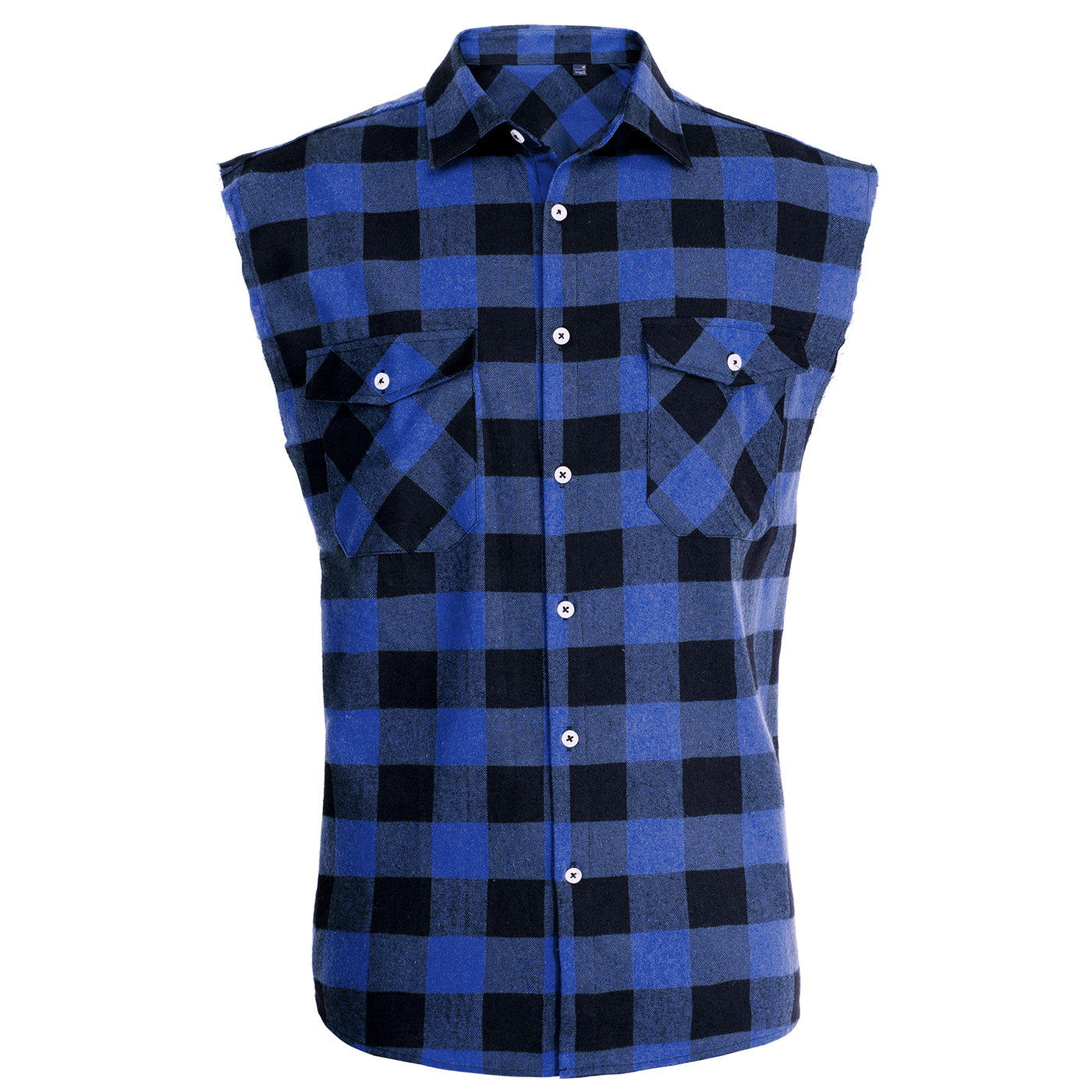 Men's Sleeveless Flannel Plaid Shirts Vest Casual Button Down Shirt ...