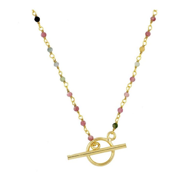 Tourmaline Sailor Knot Necklace Silver / Gold Plated