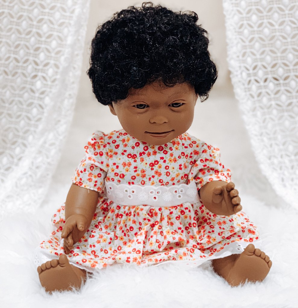 Cheryl, A Beautiful Brunet Down Syndrome Girl Doll Includes One Outfit