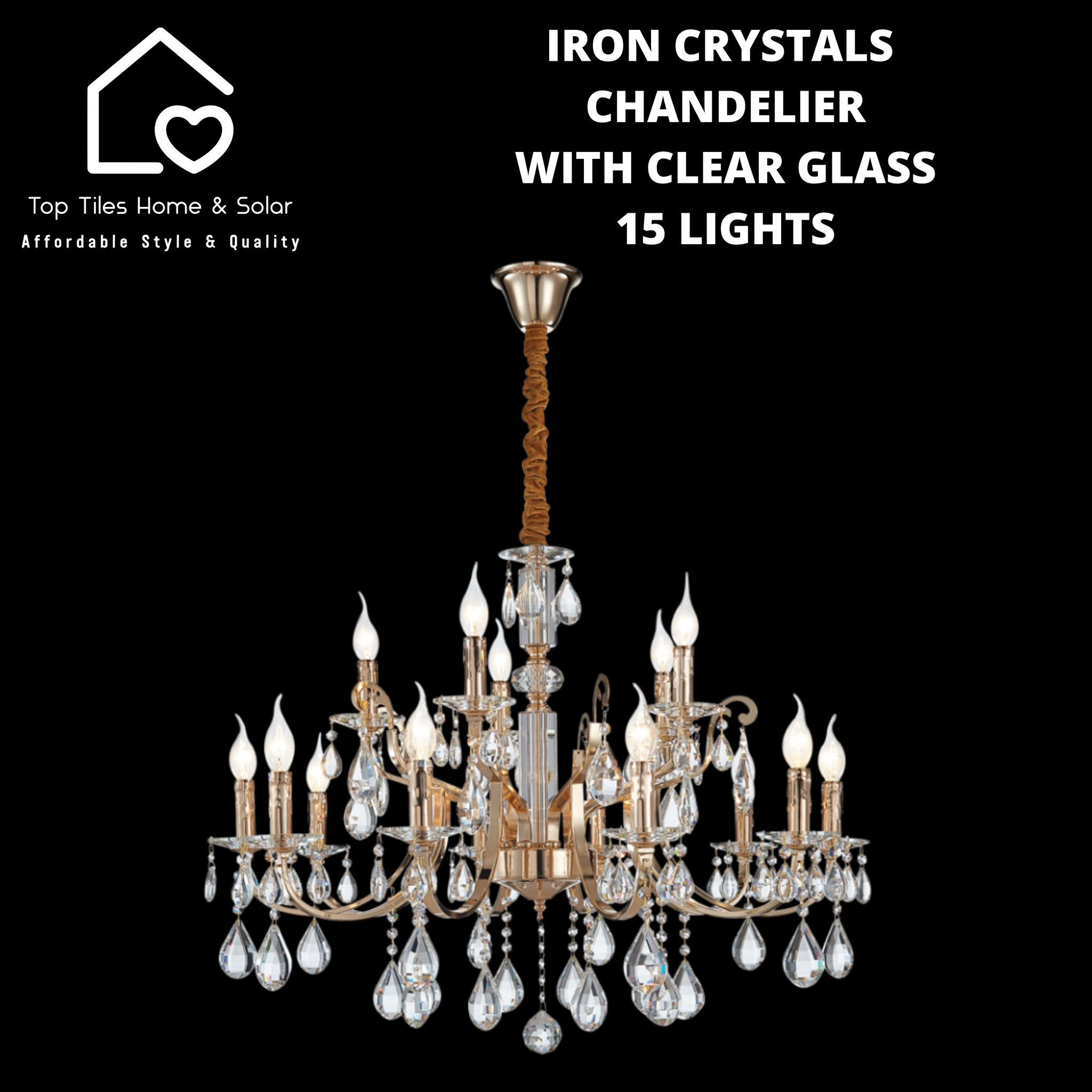 iron and crystal chandelier