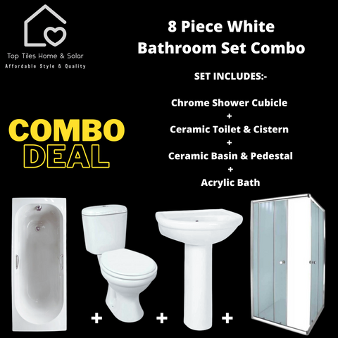 7 Piece White Bathroom Set - Combo – Top Tiles Home & Solar