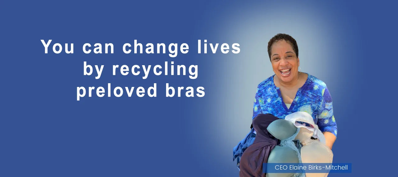 Recycling bras with Elaine Birks of The Bra Recyclers.