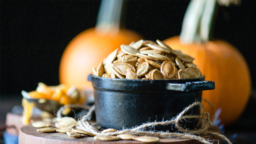 pumpkin seeds with pumpkins