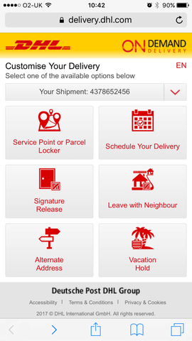 Emisil - DHL Shipping options
