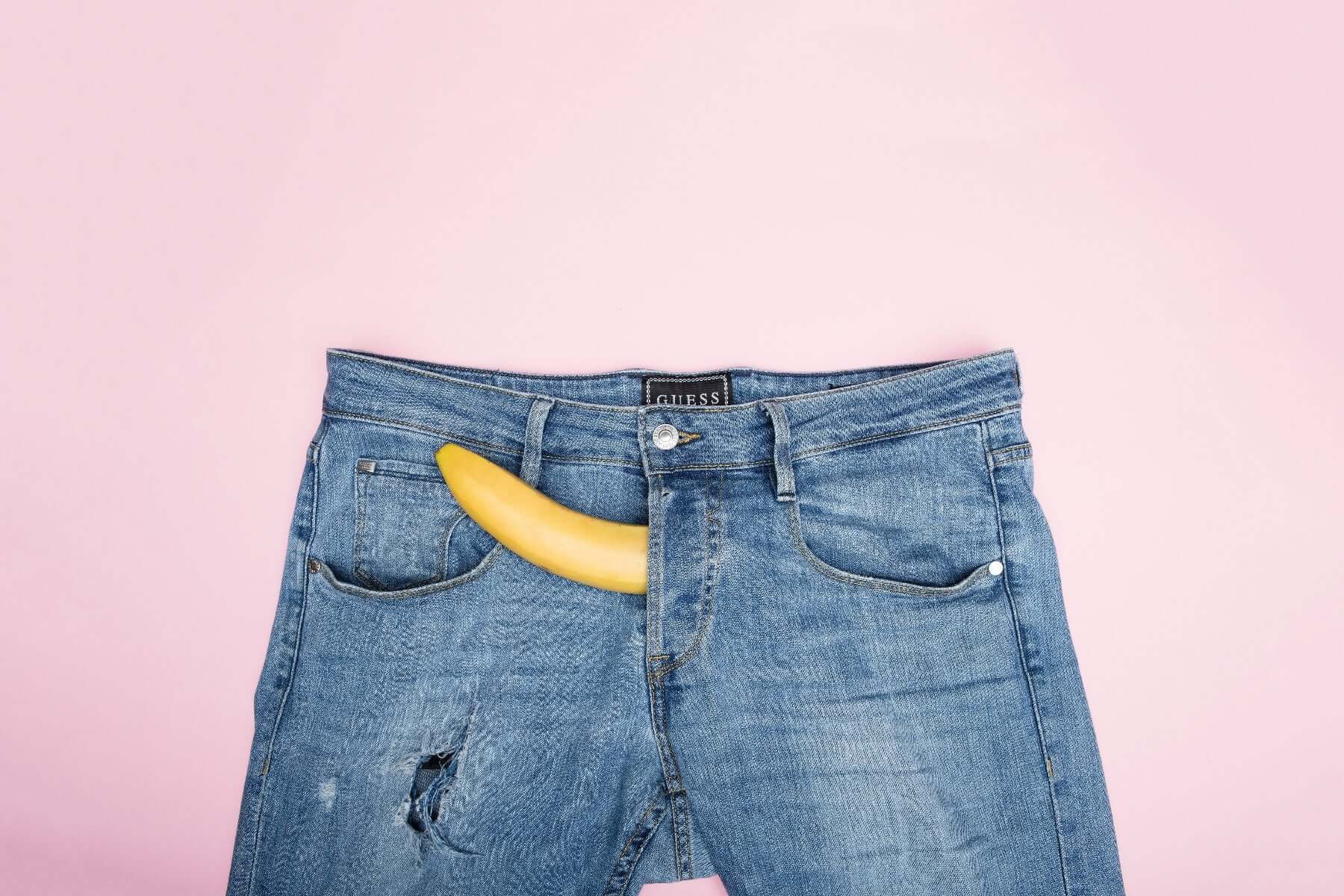 Jeans with banana