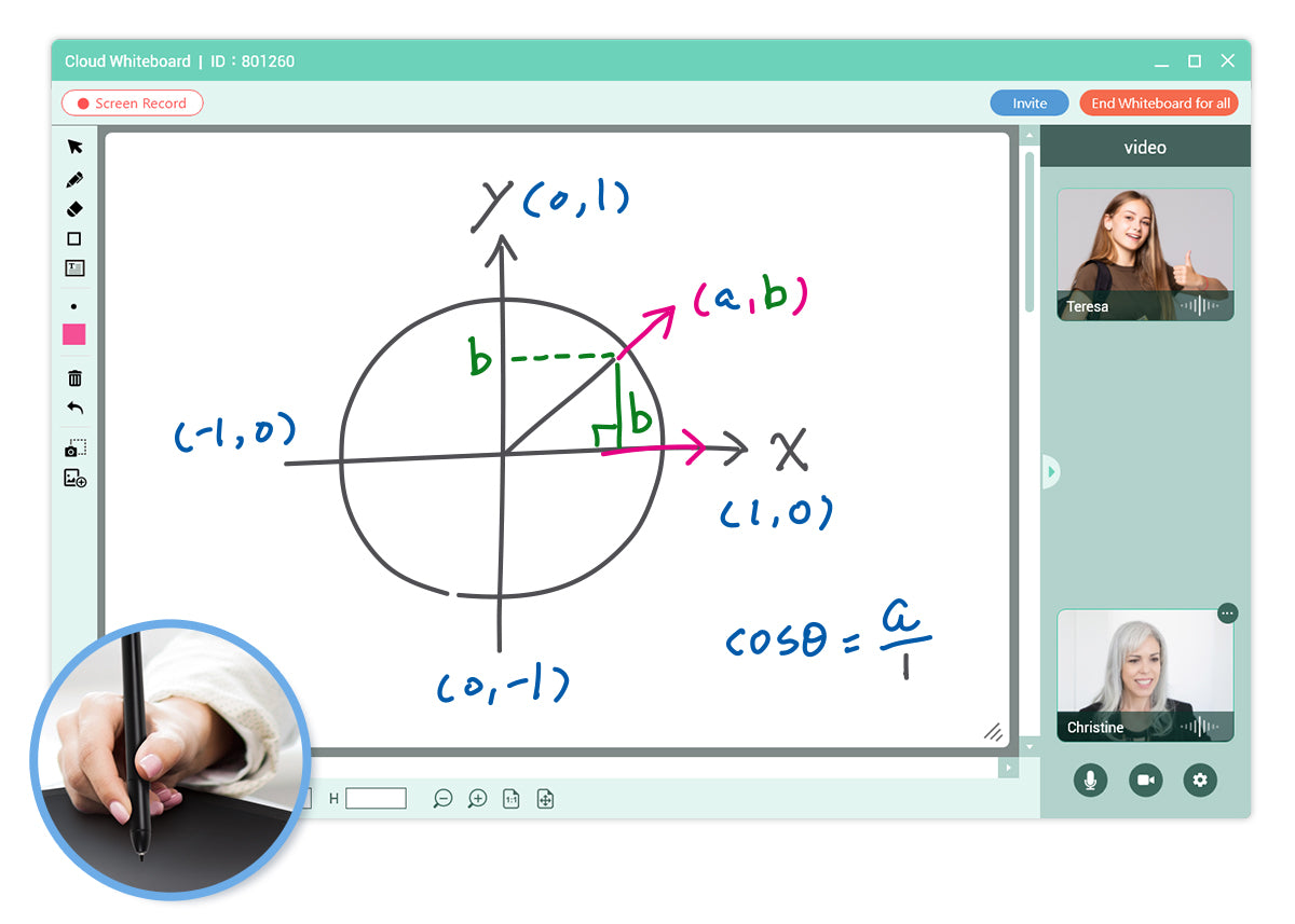 Interactive Cloud Whiteboard with 1-on-1 Video Call