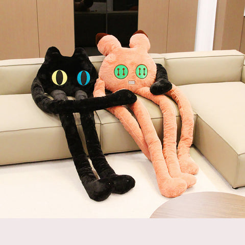 Unusual Cute Giant Cat Plush  Black Cat Plush with Super Long Leg
