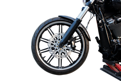 Two Pieces-Floating Brake Rotors Black Chrome For Harley Softail