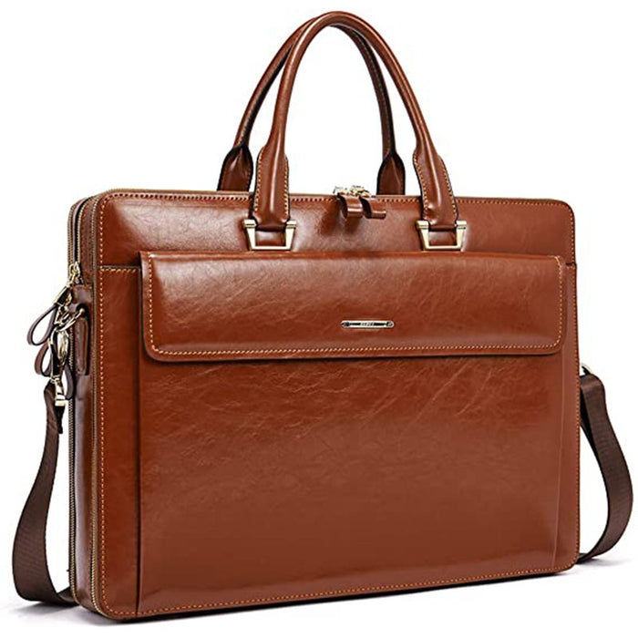 Women's Leather Laptop Briefcase For Work And School —— CLUCI
