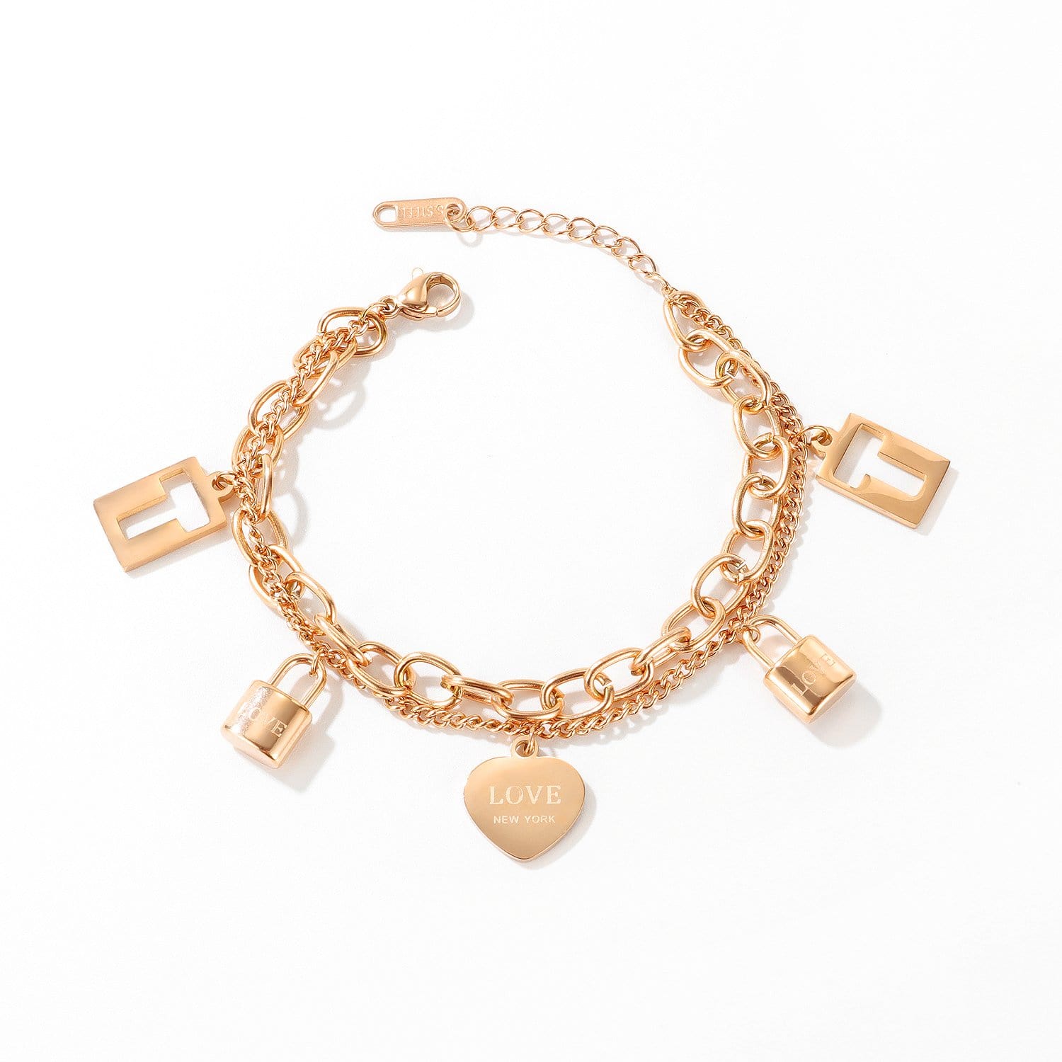 Buy Love Lock Charm Bracelet Online at CWOG  Colorful World Of Gems