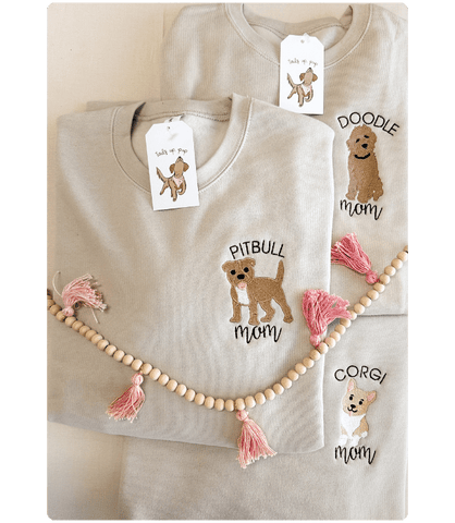 Custom Dog Breed Embroidered Crew Neck