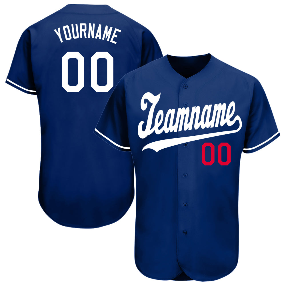 Custom Royal White-Red Baseball Jersey Free Shipping | DIYOJ