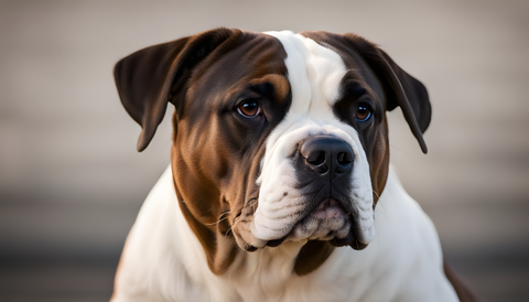 A captivating Bullador posing like a superstar, flaunting its unique blend of Bulldog and Labrador Retriever features.