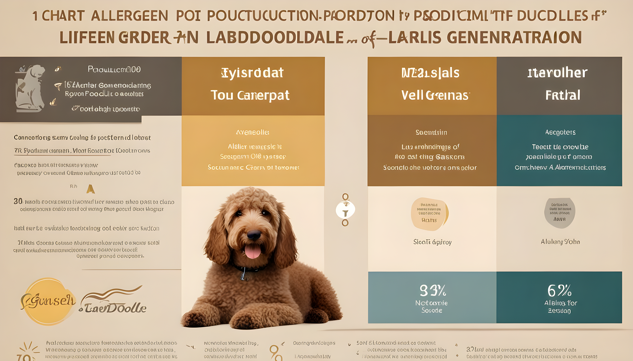 A chart comparing the allergen production levels of different Labradoodle generations