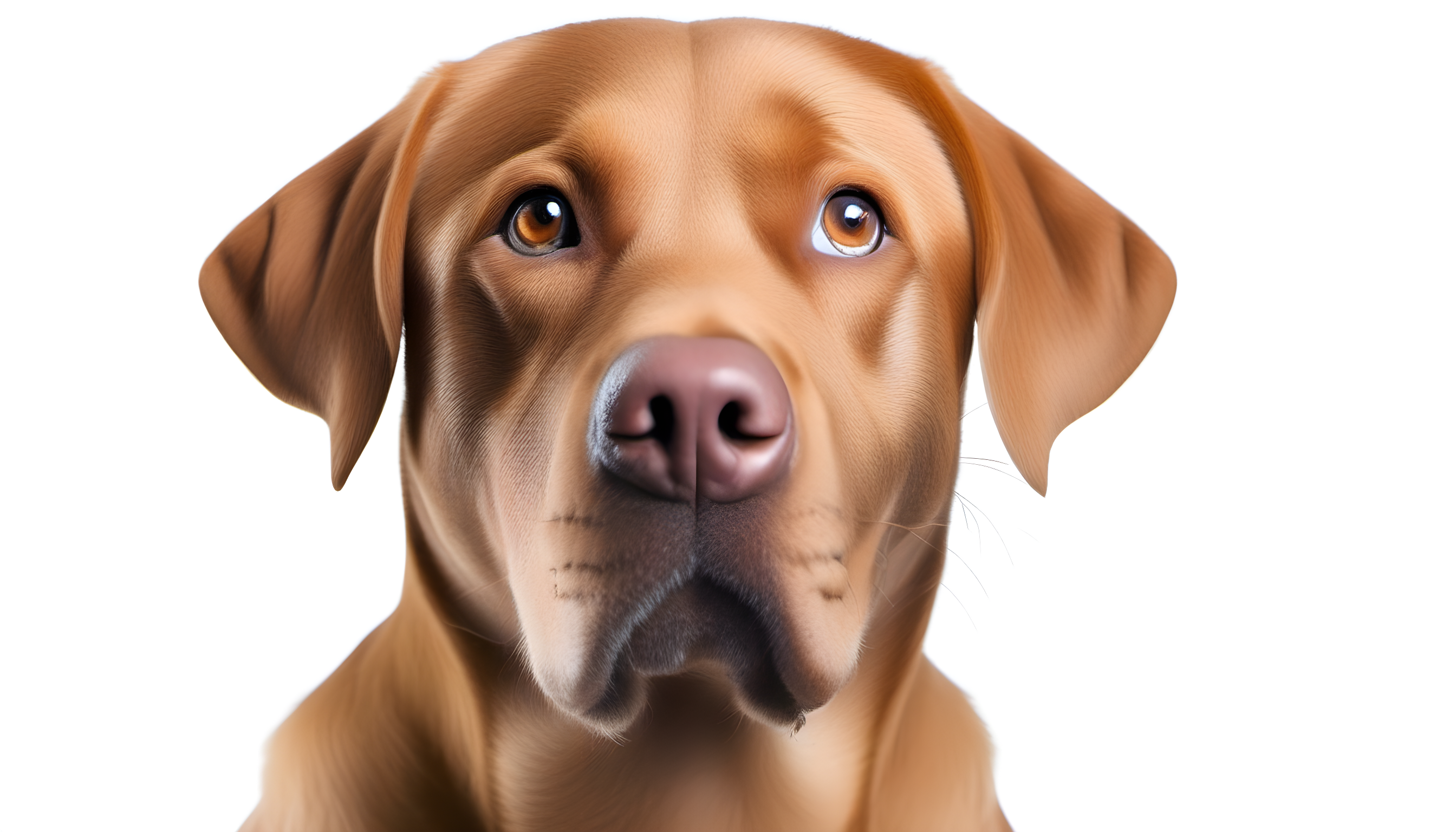 A super-friendly Red Labrador, debunking any color-based aggression myths.
