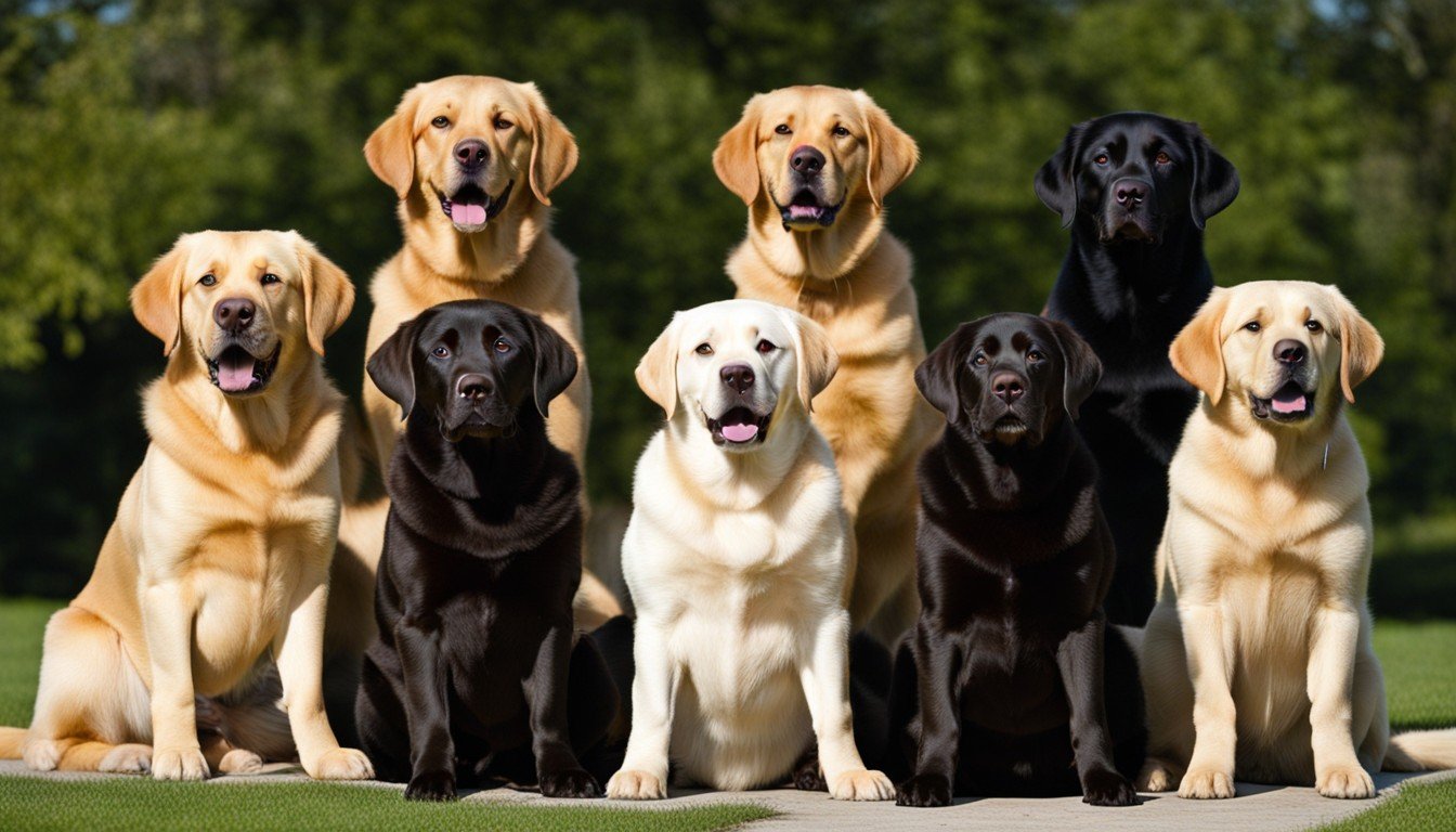 A variety of Labrador colors, showing that desirability is totally in the eye of the beholder.