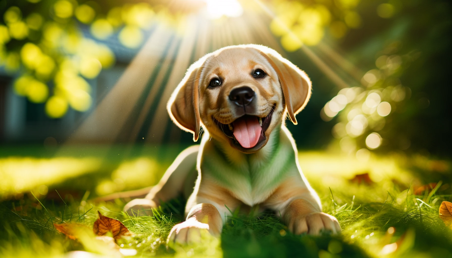 Joyful Green Labrador Puppy