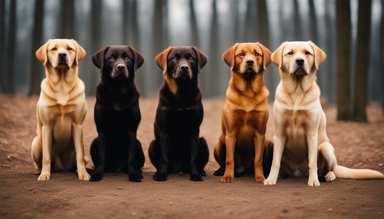What are the 4 colors of purebred Labrador Retrievers?