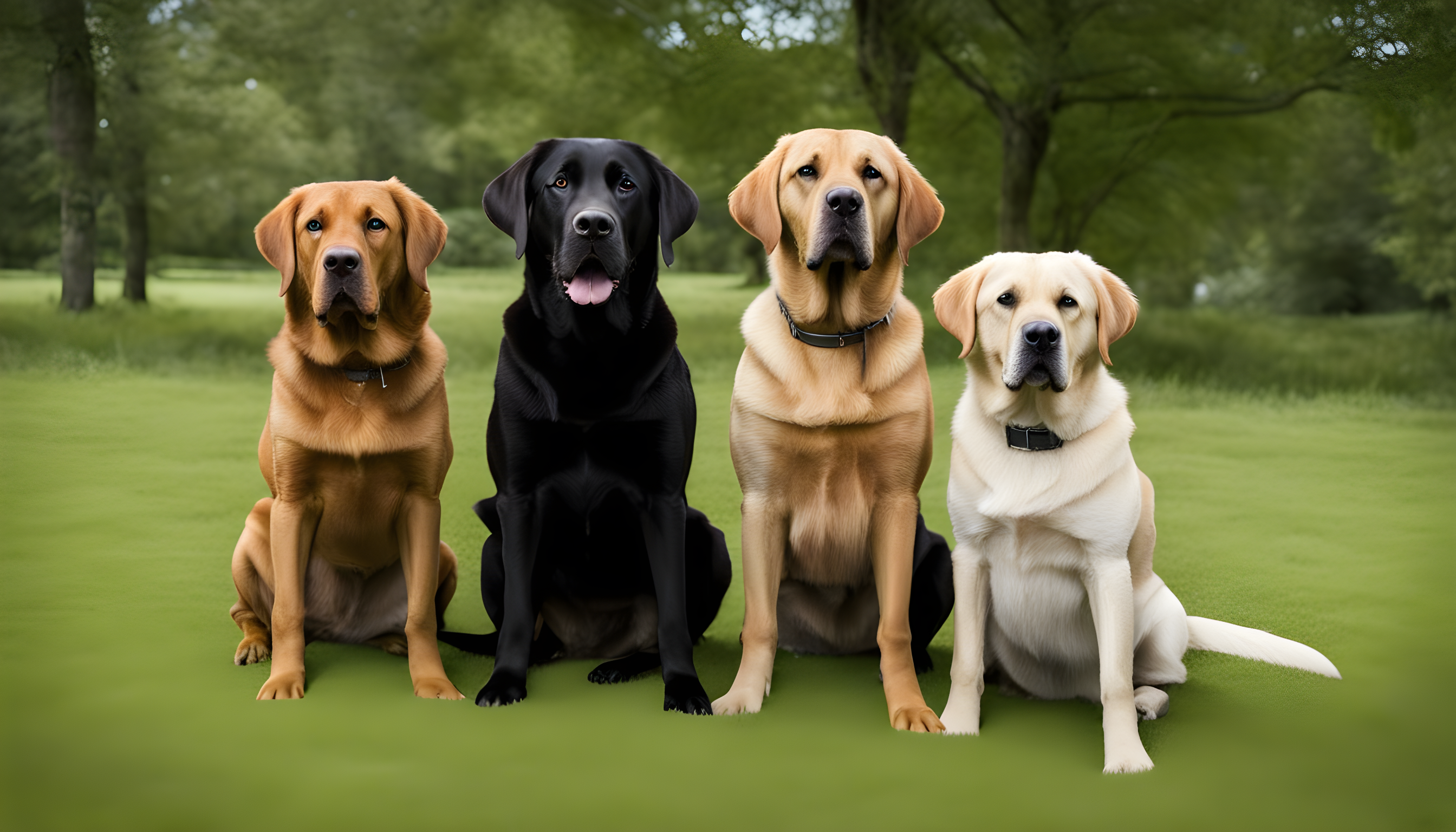 British Lab and American Lab standing side by side for a size comparison.