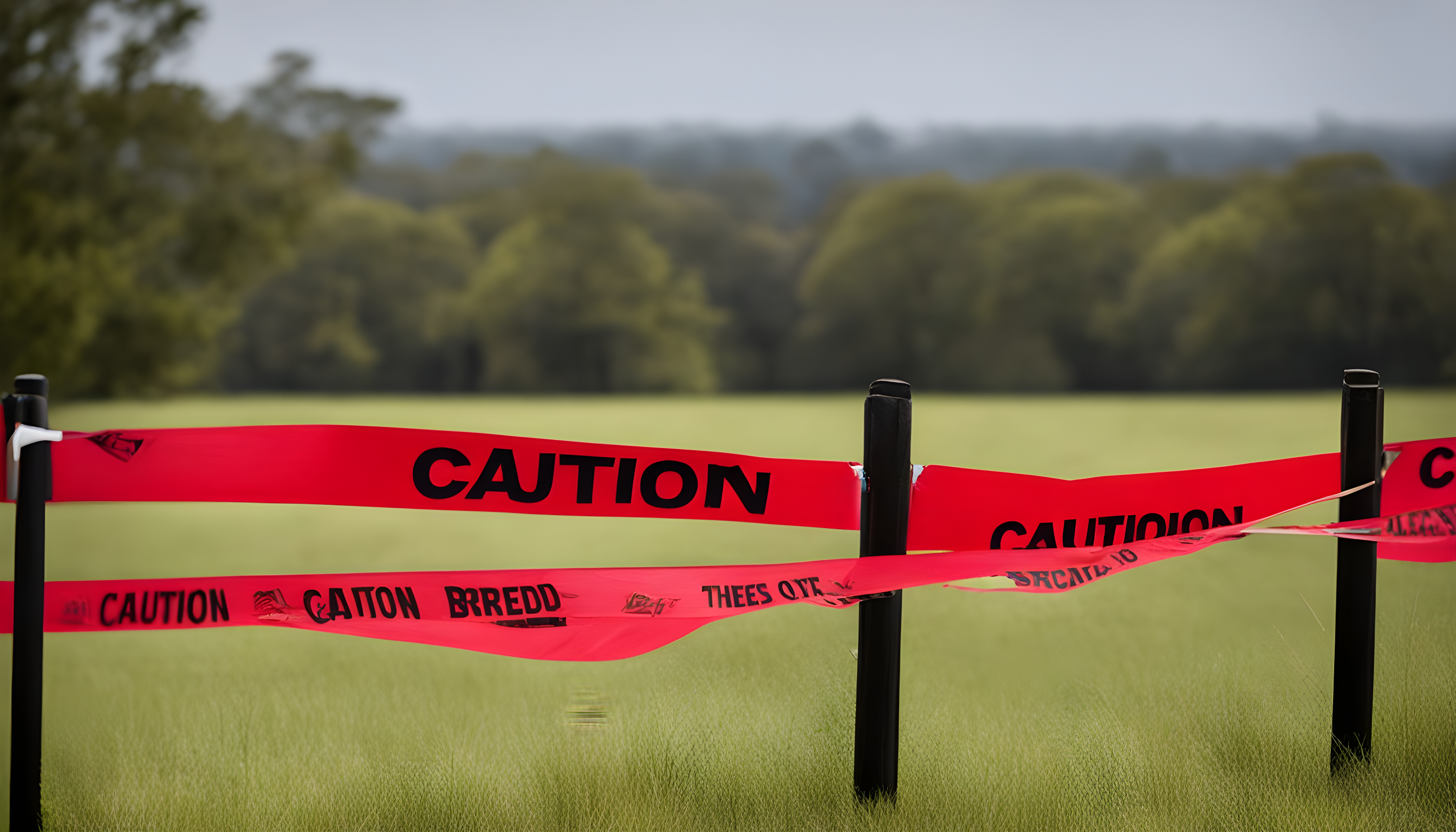 Caution tape with the text 'Watch out for these breeder red flags' written on it.