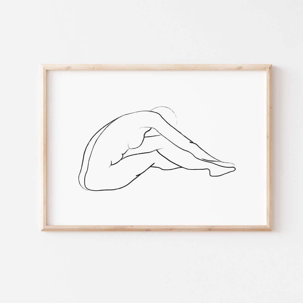 Woman Line Art Drawing poster
