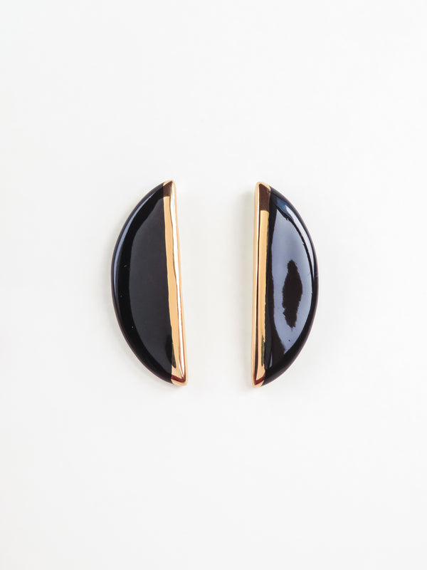 Halfmoon Earrings · Black