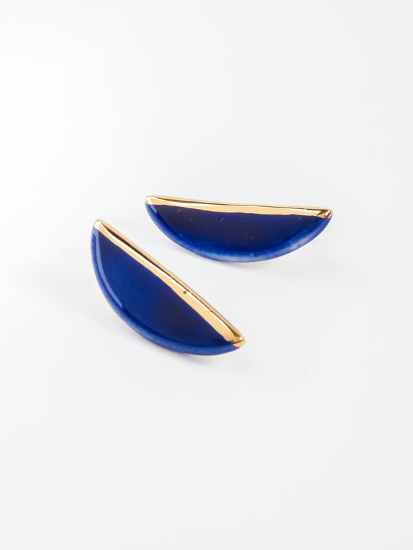 Halfmoon Earrings · Blue