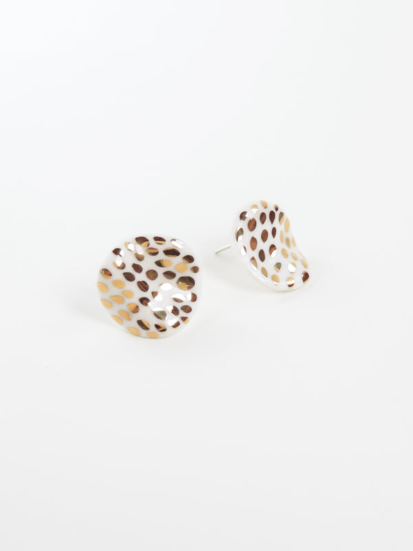 Petal Earrings · Gold Dots