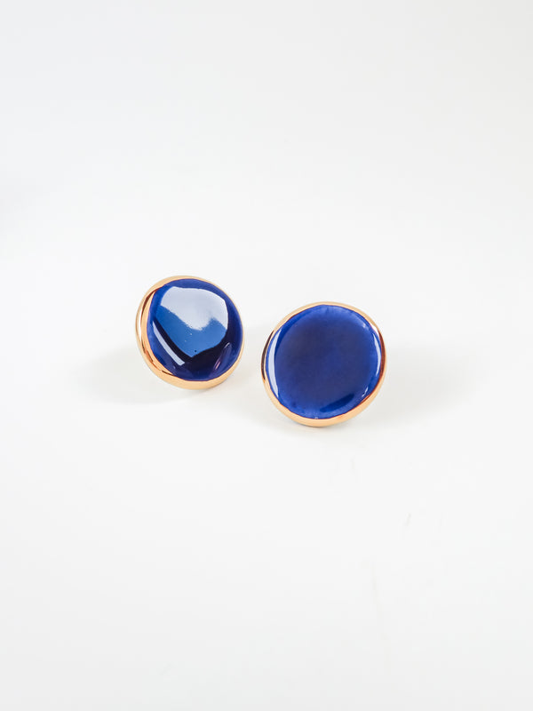 Round Earrings · Blue