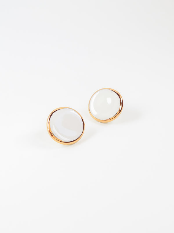 Round Earrings · White