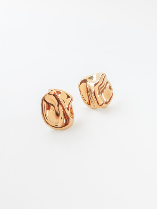Round Folded Earrings · Gold