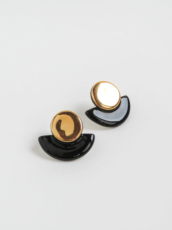 Sun & Moon Earrings · Black