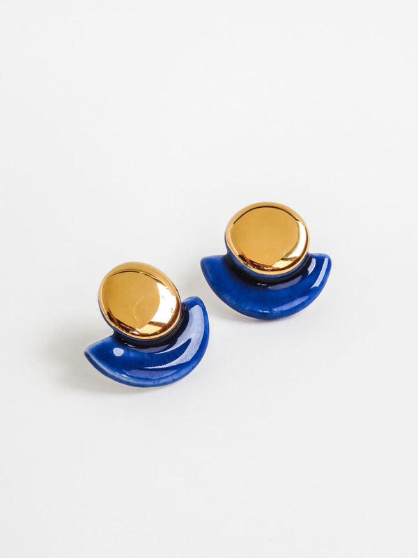 Sun & Moon Earrings · Blue