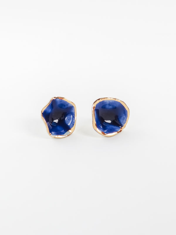 Poppy Flower Earrings · Blue