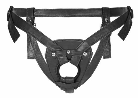 2-strap leather harness in black
