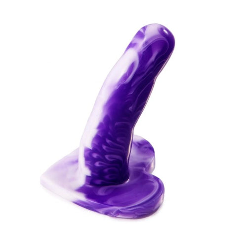 cupid 2 silicone dildo in marble purple and white