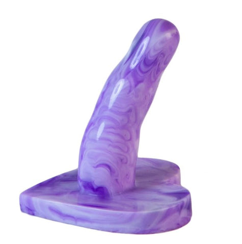 cupid 1 silicone dildo in marble purple and white