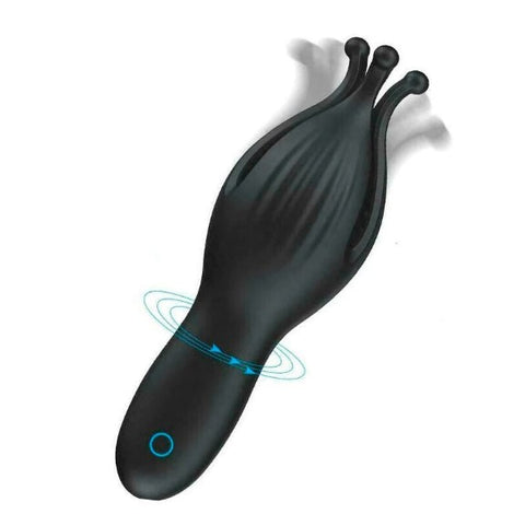 vibrating penis tickler in black silicone