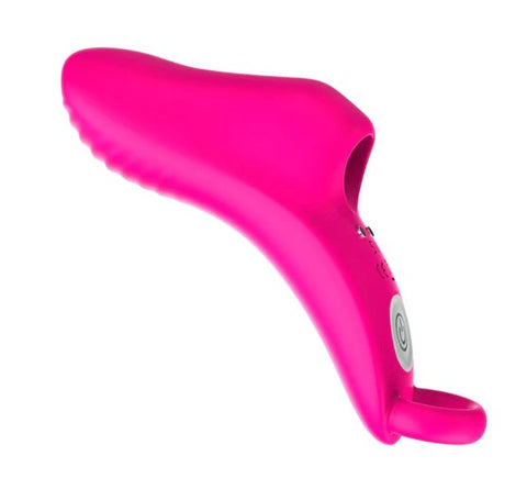 A bright pink finger-extending vibrator