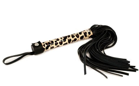 Leopard print whip flogger