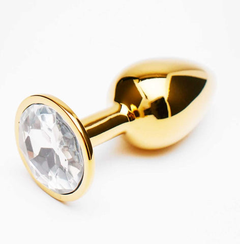SMALL GOLD BUTT PLUG WITH JEWEL BASE