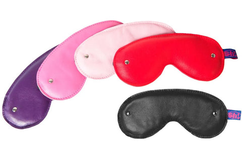 A selection of handmade blindfolds. Black, red, baby pink, pink and purple