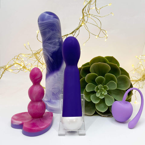 a group of sex toys made from silicone