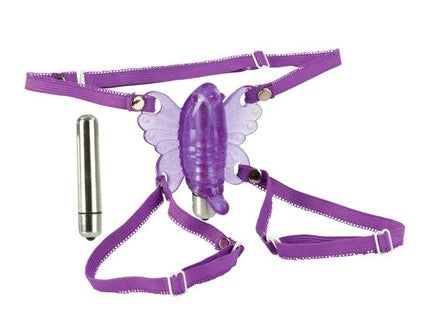 venus butterfly vibrator in purple with a silver bullet