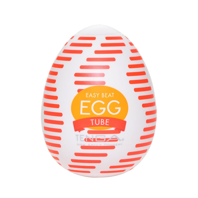 A Tenga Egg with white and orange packaging