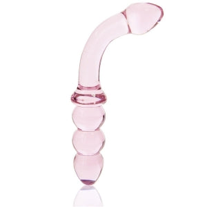 Glass Dildo with beaded shaft 